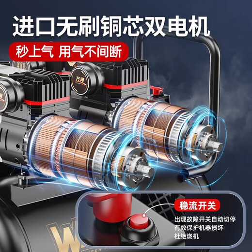 美构（空）压机气泵空气压缩机小型220v无油静音工业级打气泵 3890W-60L【数显无刷+全铜电机+ 3180W/3690W/3990W/4290W