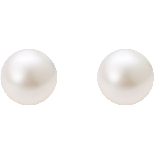 Saturday Fortune S925 silver pearl earrings birthday gift women's steamed bun beads 9.5-10.5mm