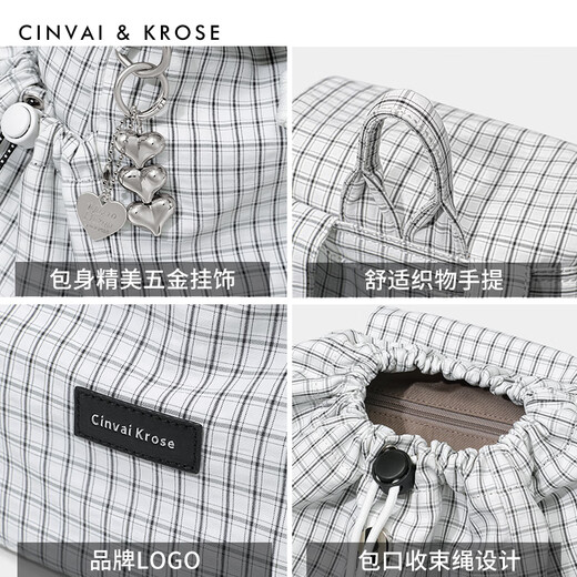 Официальный веб -сайт Cinvaikrose Small C/K Niche Design School Bag Women's 2025 Новый легкий рюкзак рюкзак Rucksack Белый клет