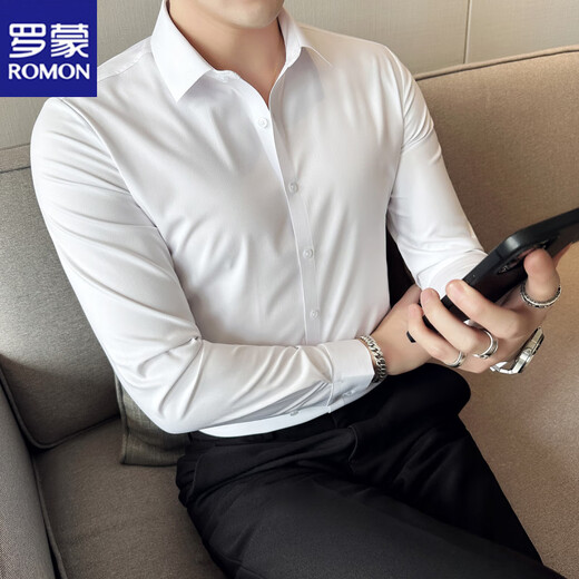 Romon haut de gamme sans touche sans touche pour hommes à manches longues à manche à manches longues à manches à manches à manches longues à manches à manches à manches longues pour hommes Casual Men White Slim XL