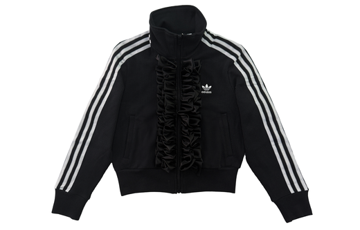 Adidas Custom Clothing TCO TCO Brilliant Love Fashion Stripe Casual Retro Retro Sports Chaqueta de collar de pie Mujeres Black XS 2