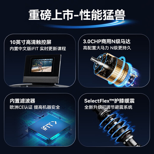 ICON American treadmill T10, high-end color screen walking machine for home use, climbing weight loss, folding silent gym equipment, top seller in North America, high-definition large screen, installation included