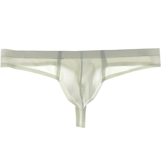 
Ai underwear men's thong ice silk t-trousers single texy sexy transparent traceless elastic personality low waist shorts T white (men's outfit) 1 L