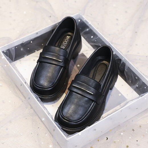 Jiao Mingya Civision Diener Interview Schüler Lederschuhe Junior High School Girls High School Weiche Leder kleine Schuhe 313233 Single Schuhe Neue Sommerstil Schwarze 679 Gurt 30 Schlanke Füße empfohlen, eine kleine Größe zu nehmen