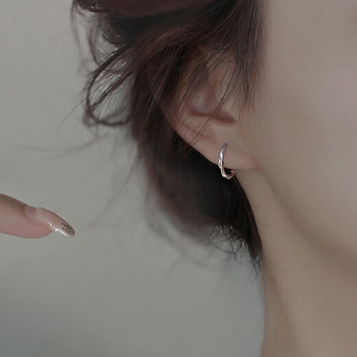 愄汧999 Silver Needle Earrings Earrings Hoop Earrings Birthday Gifts Girls 2025 New Jewelry Ornaments Earrings Men Twist Earrings Silver Pair