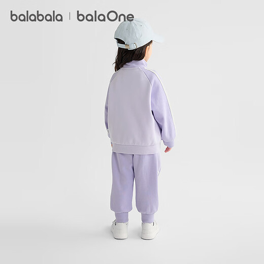 Balabala balaone children's suit boys and girls long sleeves 2025 new autumn college style comfortable purple tone 00377 100