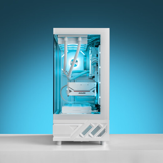 半岛铁盒（PADO）应龙沧溟 白色 ATX 游戏电脑台式机箱 支持360水冷 270°全视海景房 电源仓造型开孔高效散热