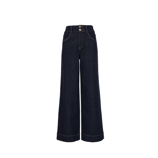 VEROMODA jeans 2025 autumn new style cotton double button high waist wide leg pants retro commuting versatile 325332030