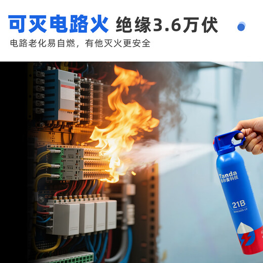 Taihean Tanda lithium battery fire extinguisher car fire extinguisher 21B water-based fire extinguisher car home tram lithium battery special car home dual-use 21B water-based fire extinguishing 620ML*2 bottles