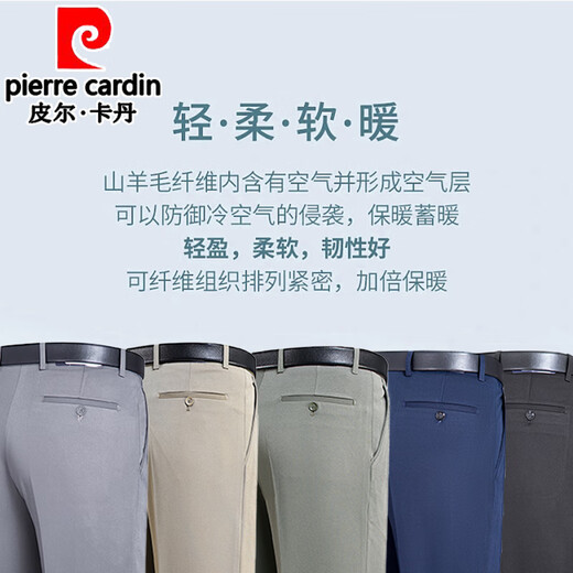 皮尔卡丹羊毛西裤男2025春季爸爸装休闲长裤中老年男士免烫直筒裤 浅灰9902【羊毛厚丨款西裤】 29 【2尺2腰围】73厘米
