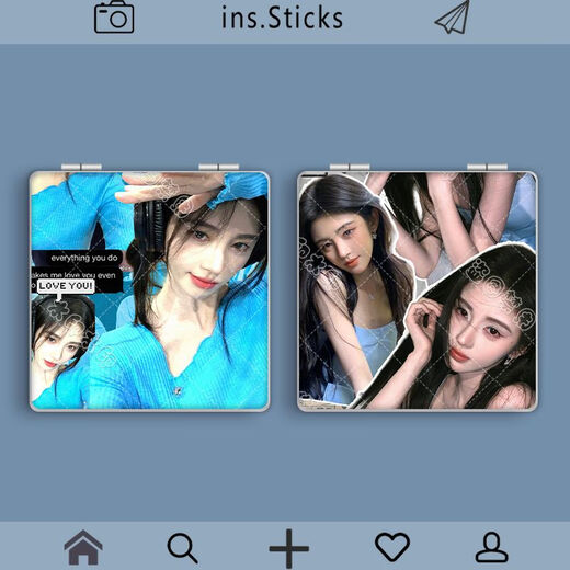 
Karui Shark Ju Jingyi cheers for peripheral mirror mini folding high-value cartoon 2D gift for friends Ju Jingyi-L13297 mirror