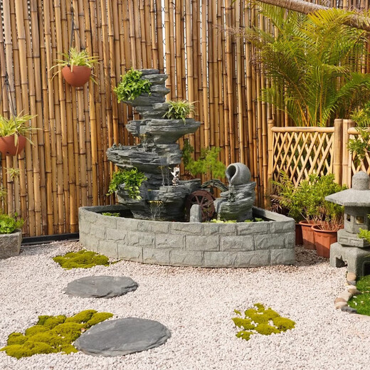 假山鱼池瀑布流水花园庭院景观喷泉循环水摆件阳台露台鱼缸造景装 5009单假山不带水池