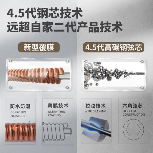 元 美产镀膜民谣木吉他琴弦磷铜黄铜镀膜XS套弦6根 xs1047磷铜(送换弦工具)