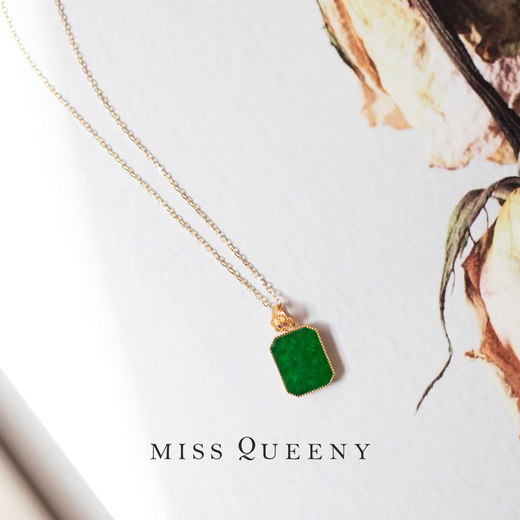 Chi Lvqi's Wei Sanyin Hidden Heart Jade Wushi brand 18k pendant necklace double-sided wear Chinese fashion design pendant