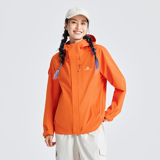 拓路者【青鸟】冲锋衣硬壳女三合一户外防风防水外套登山服情侣透气夹克 芍药粉撞色 丨抓绒两件套 L