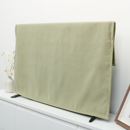 He Jiangong American pastoral small and fresh air TV dust cover 55 inch 5 inch 85 inch LCD TV monitor cover cloth cream white 0 inch [Adaptation: 13578cm]