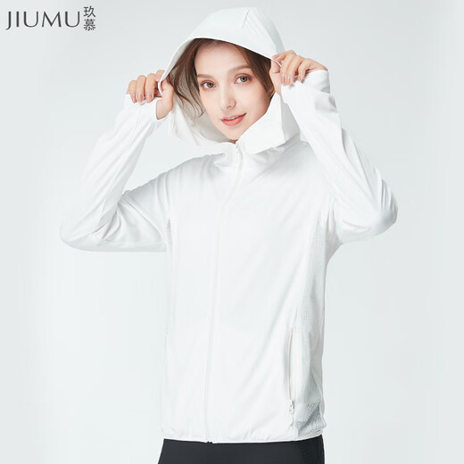 玖慕衣女夏冰丝薄大帽檐户外运动百搭骑行长袖服 明 M