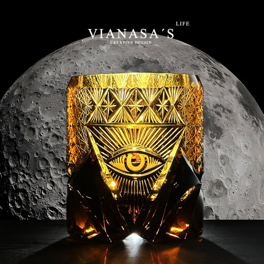 VIANASA S New God's Eye Edo Kiriko Cup Personalized Retro Whiskey Crystal Wine Glass God's Eye Kiriko Cup Gift Box