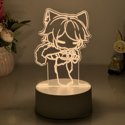 Henglu Light Meets the Surrounding Night Light White Bird Wizard Vanity Garland Initial Doll Doll Birthday Gift Small Ornaments 9923 [Cat] [Single Color]