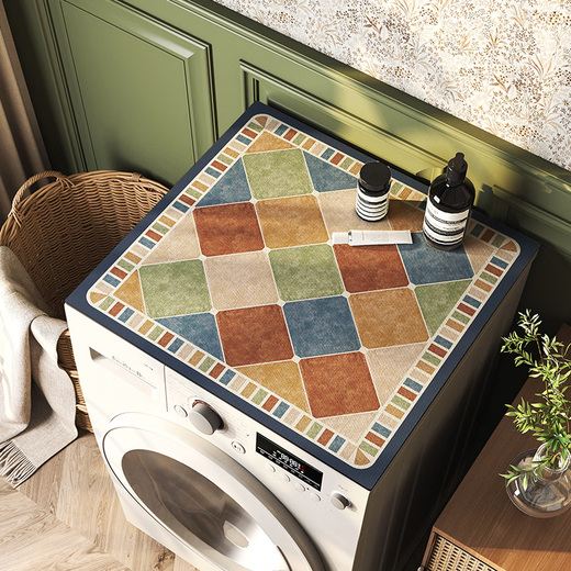 Wings washing machine cover mat balcony drum fully automatic washing machine cover cloth F water F dust cover refrigerator top diatom mud mat Luofuwell color brick diatom mud cushion D system contact customer service