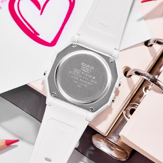 Casio casiof91w watch men's and women's retro small square student watch Valentine's Day gift F-91WB-7A
