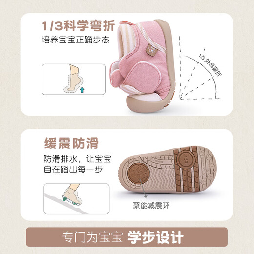 Kids.ing Kedi Star Toddler Shoes 2025 Autumn New 1-section Non-slip Soft Sole Shoes for Male and Female Babies and Infants Pink Rabbit 19 Suitable for Foot Length 11.6-12.0cm