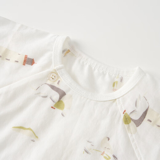 Tongtai (TONGTAI) baby half-back summer cotton newborn clothes baby monk clothes full month clothes short-sleeved top green 52cm