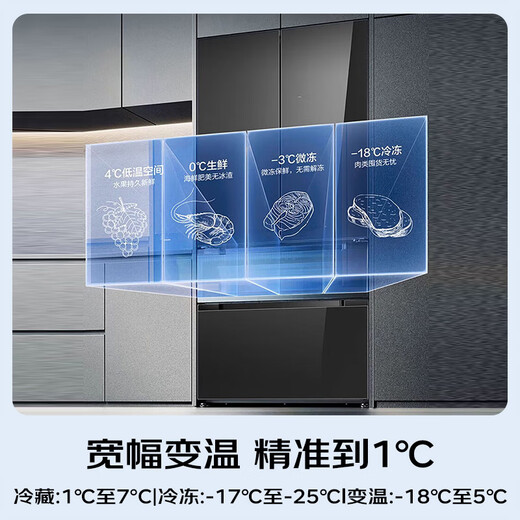 Panasonic Big Seal PLUS and light mirror 573L French multi-door mirror refrigerator ultra-thin zero-embedded dual system frost-free first-level energy efficiency NR-W582TG-M national subsidy