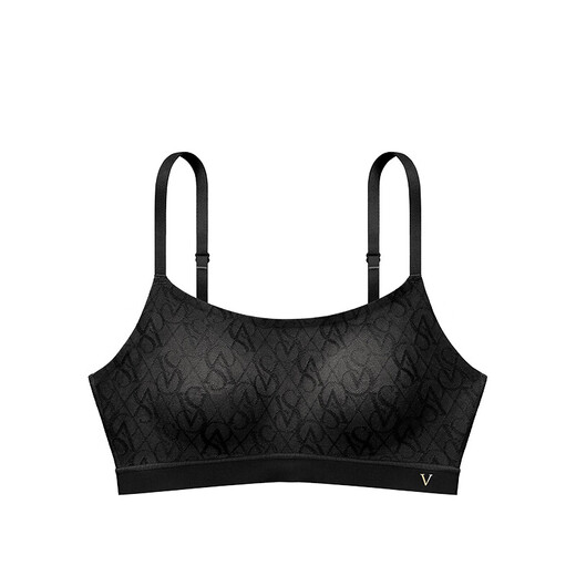 Victoria's Secret Victoria's Secret Classic Logotipo Presbiteriano Caza de encaje hacia atrás Estilo de chaleco Alteo de sujetador de sujetador Femenino 54A2 Classic Black-6630 XS