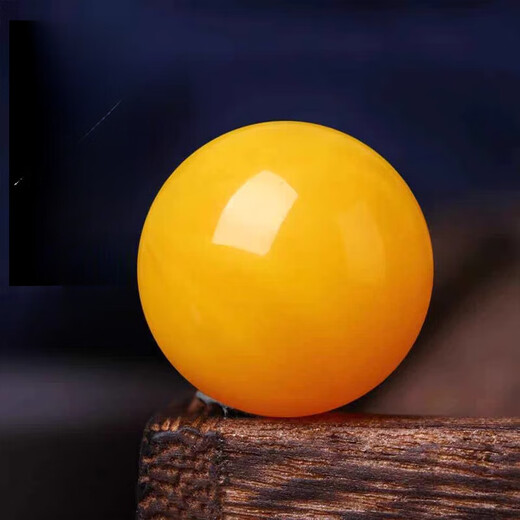 DL 1998 Fat Donglai same style natural beeswax round beads single bead natural chicken oil yellow old beeswax single bead raw stone Buddha beads with 12mm blood amber round beads (1 through hole)