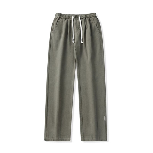 Baleno S&K series work pants autumn 2025 new trousers boys loose straight men's trousers pure cotton casual pants 2328 military green L 120-135Jin Jin equals 0.5 kg