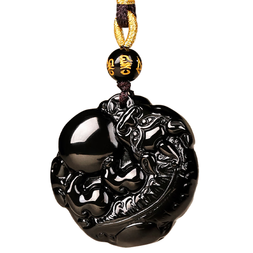 Ji Zhaotang natural genuine obsidian pendant, the answer to the request, Pixiu necklace, birthday gift for men and women, body pendant, the answer to the request, Obsidian Pixiu pendant