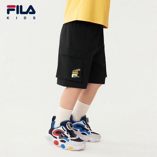 FILA【套装】斐乐童装儿童短袖T恤短裤2025年秋季新款休闲两件套 篱绿-GN 130