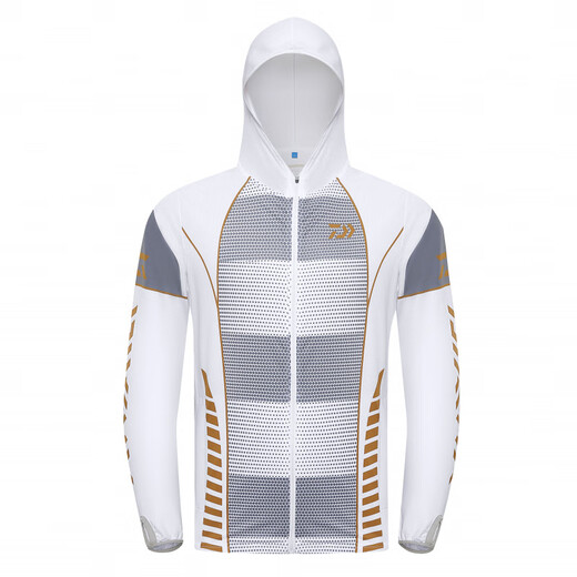 Dayiwa Ice Silk Sun Protection Clothing Breathable Sun Protection Fishing Clothing Anti-mosquito Luaji Fishing Sun Protection Clothing Upf50+ Platinum. Sun Protection Clothing XL (140-160Jin Jin equals 0.5kg)