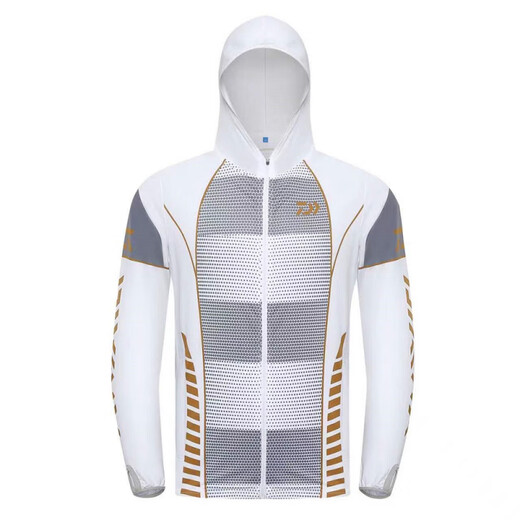 Dayiwa Ice Silk Sun Protection Clothing Breathable Sun Protection Fishing Clothing Anti-mosquito Luaji Fishing Sun Protection Clothing Upf50+ Platinum. Sun Protection Clothing XL (140-160Jin Jin equals 0.5kg)