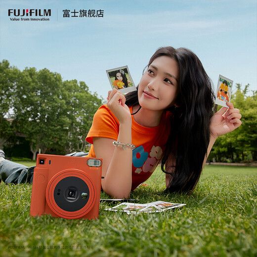 FUJIFILM Instax SQ1 Instant Imaging Camera Square Photo Paper Ocher Orange Package 1 Contains 40 sheets of white edge photo paper + peripheral accessories Official standard