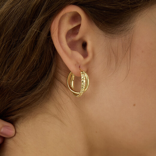 Arsis celebrity style free matching snake bone double layer earrings, women's simple and versatile earrings as a gift for your girlfriend