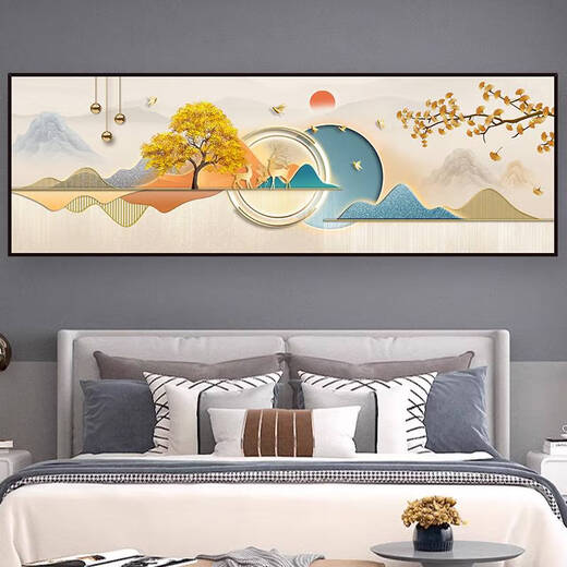咏幻现代卧室床头贴画自粘墙画客厅沙发背景墙装饰画壁画贴纸挂画墙贴 家和富贵TH-1391 1号宽90cmX高30cm
