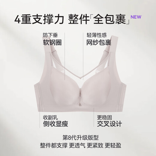 Xiawo.zhi.Show große Brüste und kleine BHs, sommerliche dünne Stil, atmungsaktives und verstellbares Typ, Brust- und Anti-SAG-Unterwäsche 2025 Neueste C Cup, Champagnerfarbe XL 40/90c
