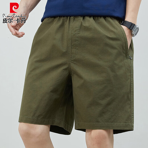 皮尔卡丹（pierre cardin）短裤男款夏季薄款纯棉中裤大码宽松休闲深蓝潮流5分外穿五分裤子 短裤9224浅灰 M 建议90-120斤纯棉