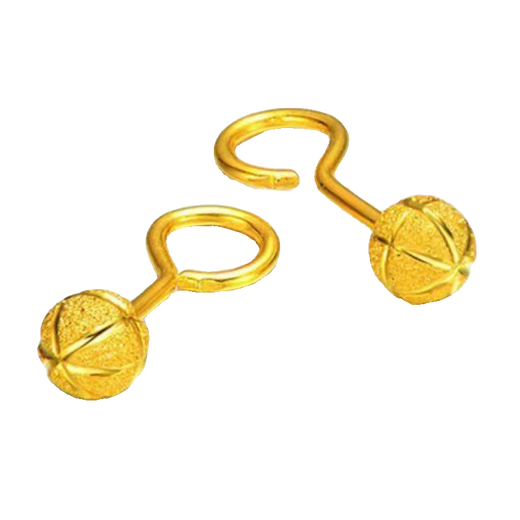 KZD Gold Earrings, Western Style Curved Hook Transfer Beads, Versatile Earrings Gift, Sweet*Gold*Cross Frosted Curved Hook/Earrings 0.31