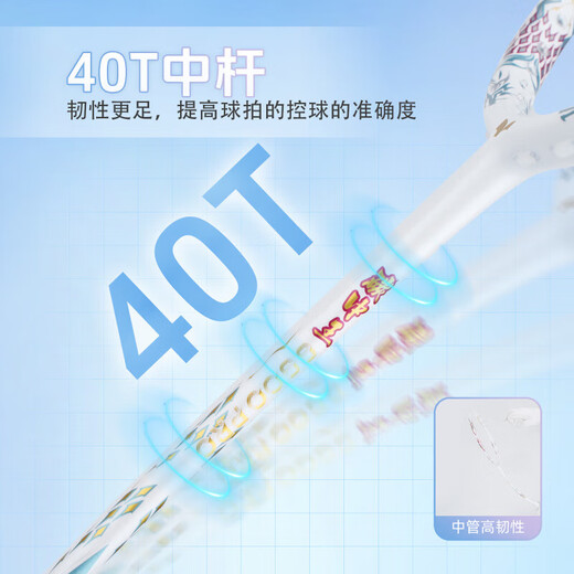 尤迪曼（yodiman）碳中王羽毛球拍单拍全碳素纤维超轻进攻型比赛级款高磅 4U 碳中王9900Pro流光白进攻型 22磅(小孩适用)