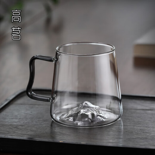 Gaoming (Gaoming) Copa de vidrio japonesa Copa de agua a gran capacidad Agua de alta temperatura Vista de montaña espesada de verano Copa de té verde creativa Copa de agua para beber 9195 Copa de montañismo 450ml