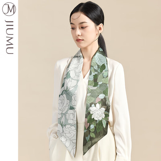 Jiumu (Jiumu) Seidenschal für Frauen Mulberry Seide Long Seidenschal Gaze Schal für ältere Mutter Mutter Geburtstag Geschenkbox