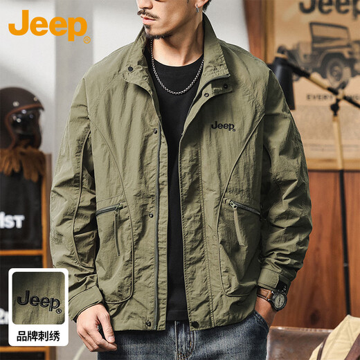 Jeep (JEEP) jacket men's spring and autumn jacket men's jacket casual loose charge work tops men's clothing military green XL