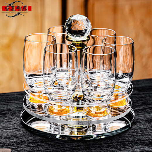 High-quality craft waisted beer mug crystal glass wheat beer mug shop v light luxury gold foil 6-piece gold foil beer mug 370 ml