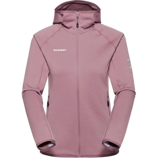 Mammoth (Mammut) Solid Color Logo Print Kapuzenzipper Langarmjacke für Frauen schwarz xs