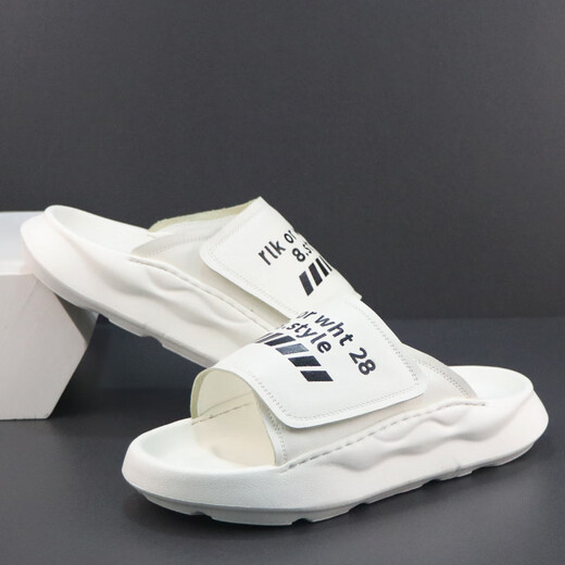 
NOSSKISS International Luxury Brand Men's Shoes and Slippers High-end Men's Flip Flops Comfortable Anti-Slip Beach Drag Fashionable and Versatile Sandals White [Brand Gift Box] 40