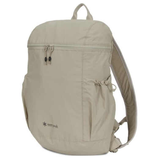 Snow Peak17L brand logo backpack nylon beige unisex couple style beige
