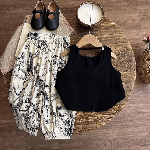 Kindermückenmückenhose für Mädchen für Mädchen im Sommer Dünner Kinder Sommermädchen Sommeranzug 2025 Neue Stil Bloomer BBE-D085 [Beige] 140